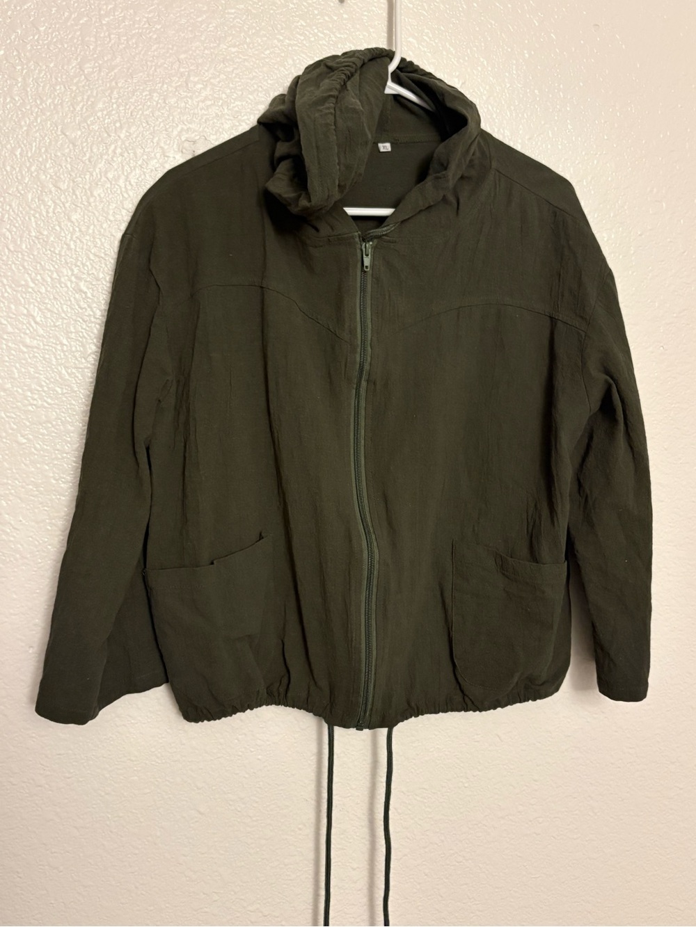 Unbranded Olive Green Lightweight Hooded Utility Jacket XL